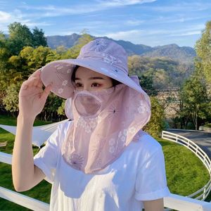 Sombrero para el sol, sombrero tipo pescador con ala ancha, protección solar, protector de cuello transpirable para mujer, ciclismo al aire libre en verano - Product Image 4