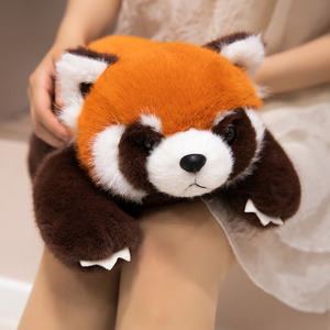 Super morbido panda minore peluche peluche peluche panda rosso peluche adorabile cuscino rosso panda - Product Image 3