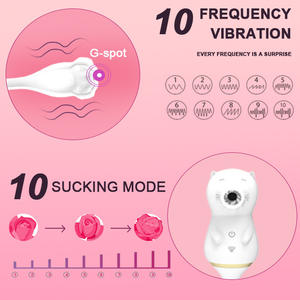 Paling Populer 2 in 1 Vibrator Bentuk Kucing Penghisap Kuat Stimulasi Klitoris Wanita Pasangan Pemijat Titik G Vibrator - Product Image 3