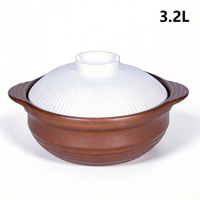 Casserole en céramique à induction, poignées en céramique, couvercle en céramique, glaçure de qualité alimentaire, passe au lave-vaisselle, capacité de 3,2 L, nouvel ensemble de cuisine