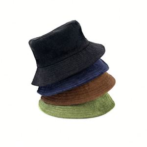Double Sided Corduroy Bucket <b>Hats</b> Autumn and Winter <b>Warm</b> <b>Hat</b> Wholesale Outdoor Cotton Custom Embroidery logo Bucket <b>Hats</b> - Product Image 6