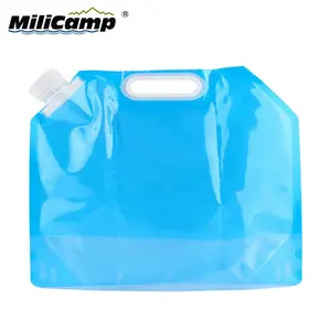 Portable foldable 10 L plastic water container collapsible water bladder bag