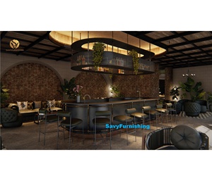 Concept d'aménagement intérieur de bar lounge rustique, ensemble de meubles de salon industriels pour une idée de design de lounge vintage et de mobilier pour speakeasy - Product Image 1