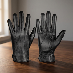 Gants de cyclisme sportifs en cuir de mouton véritable, vente en gros d'usine, chauds, compatibles écran tactile, pour extérieur, printemps-automne - Product Image 4