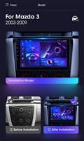 6 + 128 Multimédia Stéréo Audio Vidéo Android 12 Voiture DVD Radio Lecteur GPS Navigation Pour Mazda 3 2003-2009