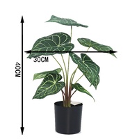 Plante artificielle de taro de 40 cm de hauteur, décoration de salon, faux petit bonsaï