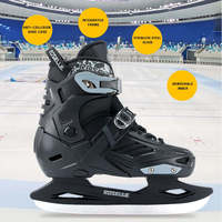 Patins à glace récréatifs avec embout anti-collision, système de laçage rapide et boucle, intérieur lavable, pour jeunes et adultes