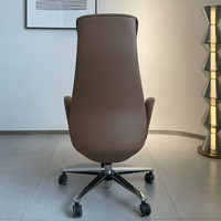 Chaise de bureau de direction moderne et minimaliste avec support de tête, revêtement en cuir, hauteur réglable, pivotante, pour bureau de PDG