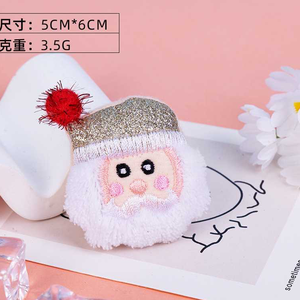 Low MOQ Christmas Santa Glitter Hat Keychain Plush Toys 4inch Stuffed Animal Toys Carnival <b>Claw</b> <b>Machine</b> Toys for <b>Arcade</b> Shop - Product Image 1