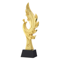 Trofeo de diseño único de 24,5 cm para competición de baile y actividades de banquete Regalos de recuerdo Copa de trofeo dorada con base negra personalizada