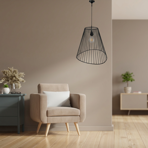 Suspension lumineuse vintage en métal doré Mooja Puritan en orange royal - Product Image 3