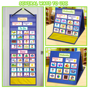 Lịch trình trực quan trẻ em biểu đồ việc vặt buổi sáng biểu đồ thói quen đi ngủ với thẻ 144 cho trẻ mới biết đi trách nhiệm Bảng lịch trình hàng ngày - Product Image 3