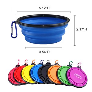 Cat Bowl Pet Folding 18 Portable Black Side Folding Dog Basin Feeding Silicone Pet Bowl Custom Logo 1 Color GM-LW199