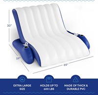 Fauteuil gonflable PVC pour 2 personnes avec porte-gobelets, transat aquatique pour piscine, plage, lac, été