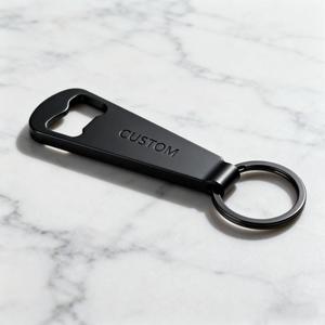 Biểu Tượng Tùy Chỉnh Matte Màu Đen Thép Không Gỉ Mở Chai Keychain Khuyến Mại Khắc Mở Chai Keychain Cho Kinh Doanh Quà Tặng - Product Image 4