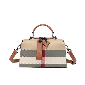 Sac à main élégant en toile pour femme, avec bandoulière réglable, accents dorés, intérieur spacieux et fermeture éclair – Commande en gros RTS - Product Image 2