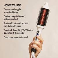 Brosse thermique électrique portable 2 en 1, 38 mm, à double chauffage PTC, brosse ronde en céramique ionique pour boucler les cheveux