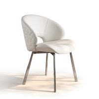 Chaise de salle à manger moderne de luxe en cuir 2026 avec pieds en métal, mobilier de salle à manger ergonomique et léger pour la maison, le bureau et l'extérieur