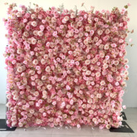 Mur de fleurs artificielles réalistes enroulable 8ft x 8ft, directement de l'usine, pour mariages, fêtes, événements et décorations de rentrée scolaire