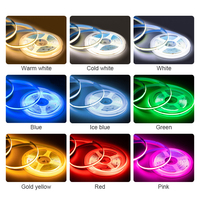 Offres Spéciales Bandes LED COB RGB Pleine Couleur Haute Luminosité 12V 24V 8MM 10MM 12MM 576 LED 7W 12W 18W/m Sans Points Visibles Sans Effet de Point COB RGB