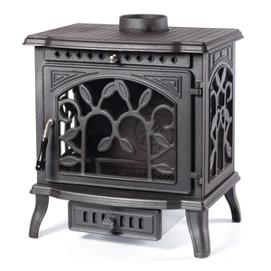 Poêle à bois moderne en fonte à haute efficacité 79% sans fumée avec foyer en verre à <span class=keywords><strong>3</strong></span> côtés pour une utilisation en intérieur - Product Image 2