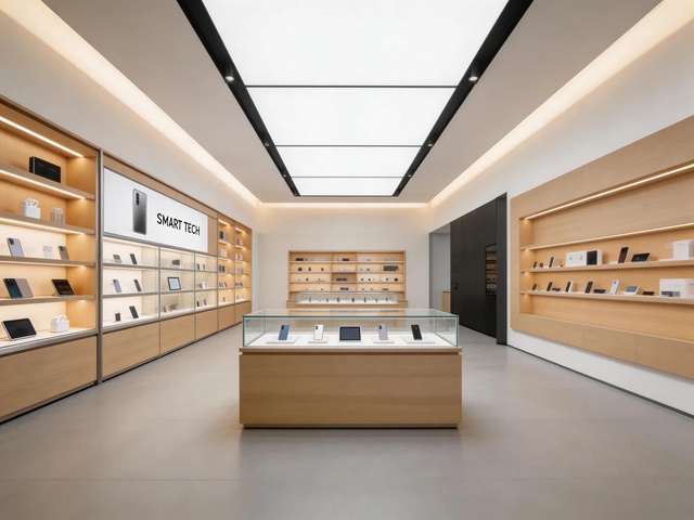 Modern Mobile Phone Display Cases & Racks LED Lighting Eco-Friendly Durable Design for Retail Stores-Customizable Dimensions