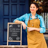 2 Pcs 15.6 "x 9.75" Petit tableau noir Panneaux de table Menu Planche en bois un cadre Tableau noir Chevalet Sandwich Board Double Sid