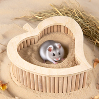 Baignoire en bois massif en forme d'étoile pour hamsters, design anti-éclaboussures, baignoire universelle pour hamsters dorés et nains
