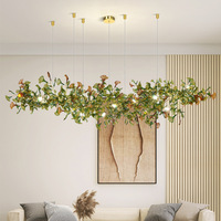 Lustre LED moderne en verre, lustres en forme de feuilles de ginkgo, lustre personnalisé en forme de branche d'arbre pour hôtel, villa, salon, salle à manger