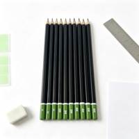 Ensemble de crayons personnalisés certifiés EN71 ISO, hexagonaux, pour croquis, HB-6H, corps noir, vente en gros directe d'usine