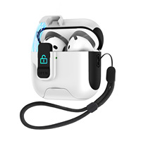 Nouvelle coque magnétique à éjection automatique 2026 pour AirPods 5/4 Pro 3, coque blindée bicolore avec support de téléphone et dragonne