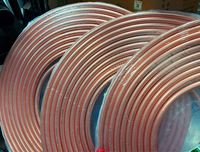 Tube en cuivre déoxydé au phosphore ASTM B280 C12200 en forme de pancake, diamètre extérieur 1/4 pouce, épaisseur 0,032 pouce