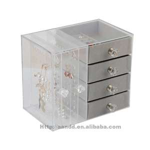 กล่องอะคริลิคใสสำหรับจัดเก็บต่างหูแบบแบ่งช่อง - กล่องใส่เครื่องประดับแบบแยกส่วน - Product Image 6