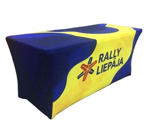 Logotipo personalizado impreso publicidad plegable y sin arrugas lavable cubierta ajustada camino de mesa cubiertas de mesa estiradas - Product Image 2