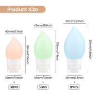 Bouteille souple en silicone 60 ml – Contenant de voyage pour shampoing, emballage cosmétique rechargeable, anti-fuite, pour l'hygiène des chiens