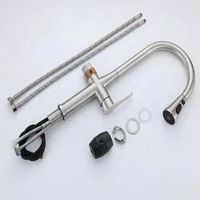 Robinet de cuisine rétractable 3 en 1 en acier inoxydable 304 à trois voies Mélangeur d'évier Robinet de filtre à eau potable