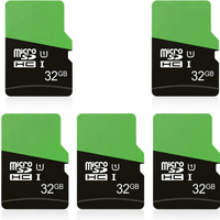 Carte TF 32 Go, lot de 5, classe U1 10, 80 Mo/s, pour smartphones, tablettes, appareils photo, drones (noir/vert)