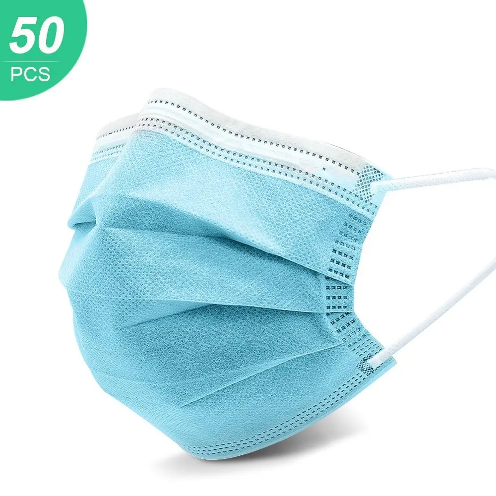 50pcs Usa E Getta Non Tessuto Maschera Anti-virus Medico Sanitario Chirurgico Maschera di Spessore 3 Strato Medico Maschera per Il Viso