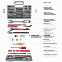 Kit d'outils de réparation et d'entretien de vélo 44 pièces, jeu de clés et extracteurs pour vélo, étui rigide OEM