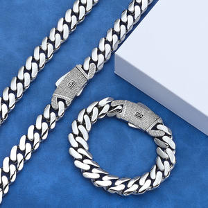 NUOAY Collier chaîne cubaine en argent 925 avec fermoir en moissanite glacé Style Hip Hop Pass Diamond Test Bijoux fins pour femmes hommes - Product Image 5