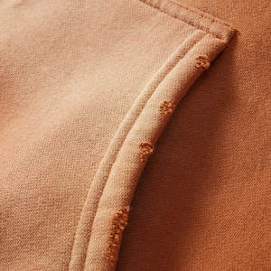 Sweat-shirt à capuche surdimensionné de qualité supérieure avec fermeture éclair, délavé à l'acide, rétro, à broderies personnalisées en gros - Product Image 5