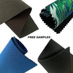 Free Sample Neoprene Body Shaper Fabric Roll Embossed Waterproof Material 2mm 3mm 4mm 5mm Custom Printed Neoprene Coated Fabric