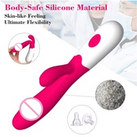 Vente en gros usine – Nouveaux vibrateurs double lapin en silicone à 30 vitesses, stimulateur de point G féminin, dildo vibrant – Achat en gros