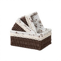 Organisateur de collations, panier de rangement tissé, panier de rangement minimaliste, boîte de rangement imitation rotin, vente en gros