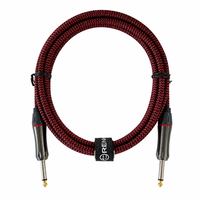 Câble audio professionnel OEM CH-G004 TS pour guitare, mâle-mâle, blindé en spirale, gaine en PVC, conducteur en cuivre sans oxygène, câble en tweed