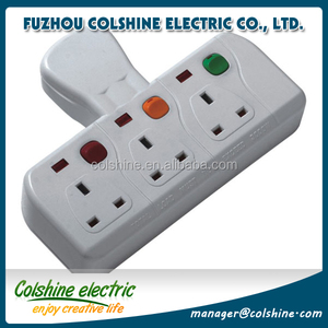Colshine 10A 250V UK stile 3 vie di estensione elettrica Multisocket con interruttore isolato e luce - Product Image 4