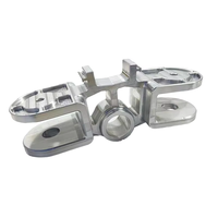 Support de rotule de direction multi-bras en aluminium brut usiné CNC 5 axes sur mesure, avec manchon central, perçage et brochage