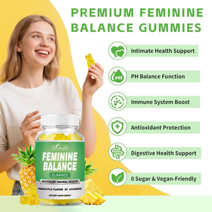 Gomitas probióticas de piña y arándano para mujer de etiqueta privada para la salud vaginal y el equilibrio del pH, gomitas de equilibrio femenino Premium - Product Image 4