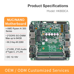 Placa Base AI 9 365 NUC con 2*Lan I226-V, 2*DDR5, M.2 M-Key 2280, 1*RS232, 2*USB, 2*HD, 2*Type-C, con Procesador Serie 300 - Product Image 2