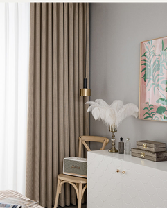 Rideaux occultants modernes en lin <span class=keywords><strong>de</strong></span> haute qualité, plissés, couleur unie, pour bureau, salon, chambre à coucher - Product Image 2